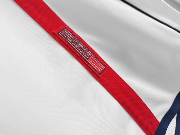 2002 England Home Long Sleeve Retro Jersey - Image 2