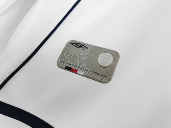 2002 England Home Long Sleeve Retro Jersey - Image 3