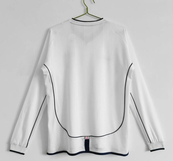 2002 England Home Long Sleeve Retro Jersey - Image 6