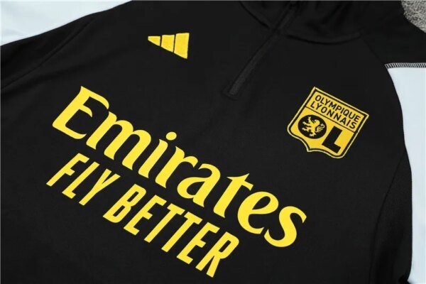 23-24 Olympique Lyonnais Black Training Suit - Image 4