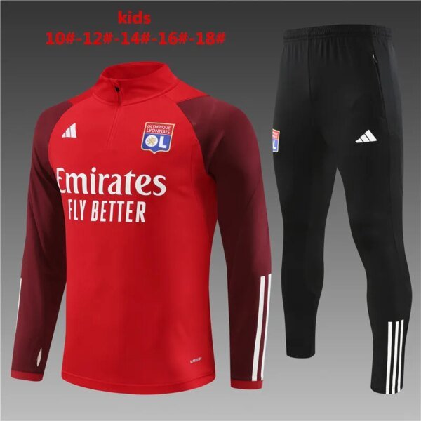 23-24 Olympique Lyonnais Red Training Suit - Image 11