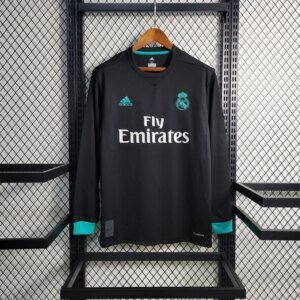 17-18 Real Madrid Away Black Long Sleeve Retro Jersey