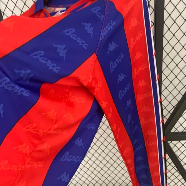 1996-97 Barcelona Home Long Sleeve Retro Jersey - Image 3
