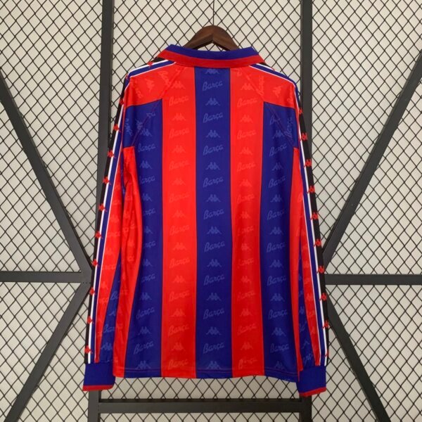 1996-97 Barcelona Home Long Sleeve Retro Jersey - Image 4