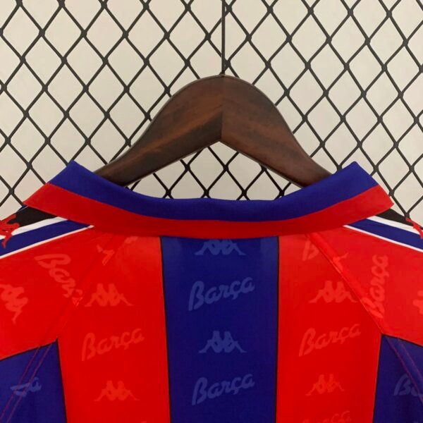 1996-97 Barcelona Home Long Sleeve Retro Jersey - Image 5