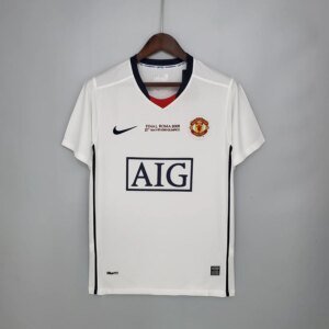 08-09 Manchester United Champions League away white fans jersey